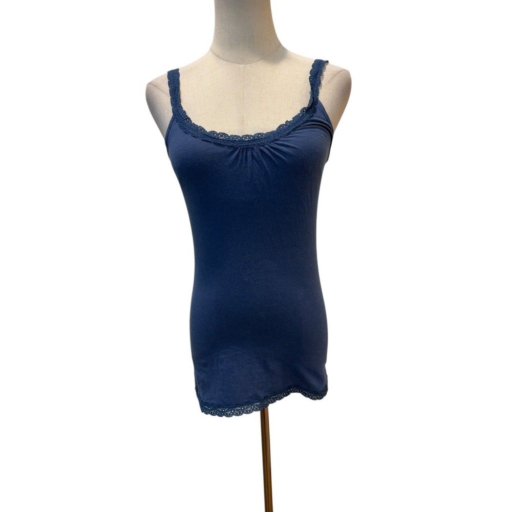 Vtg Y2K Engergie Blue Lace Tank Top Camisole Bra Sz M Grunge Fairy Layer‎ Twee